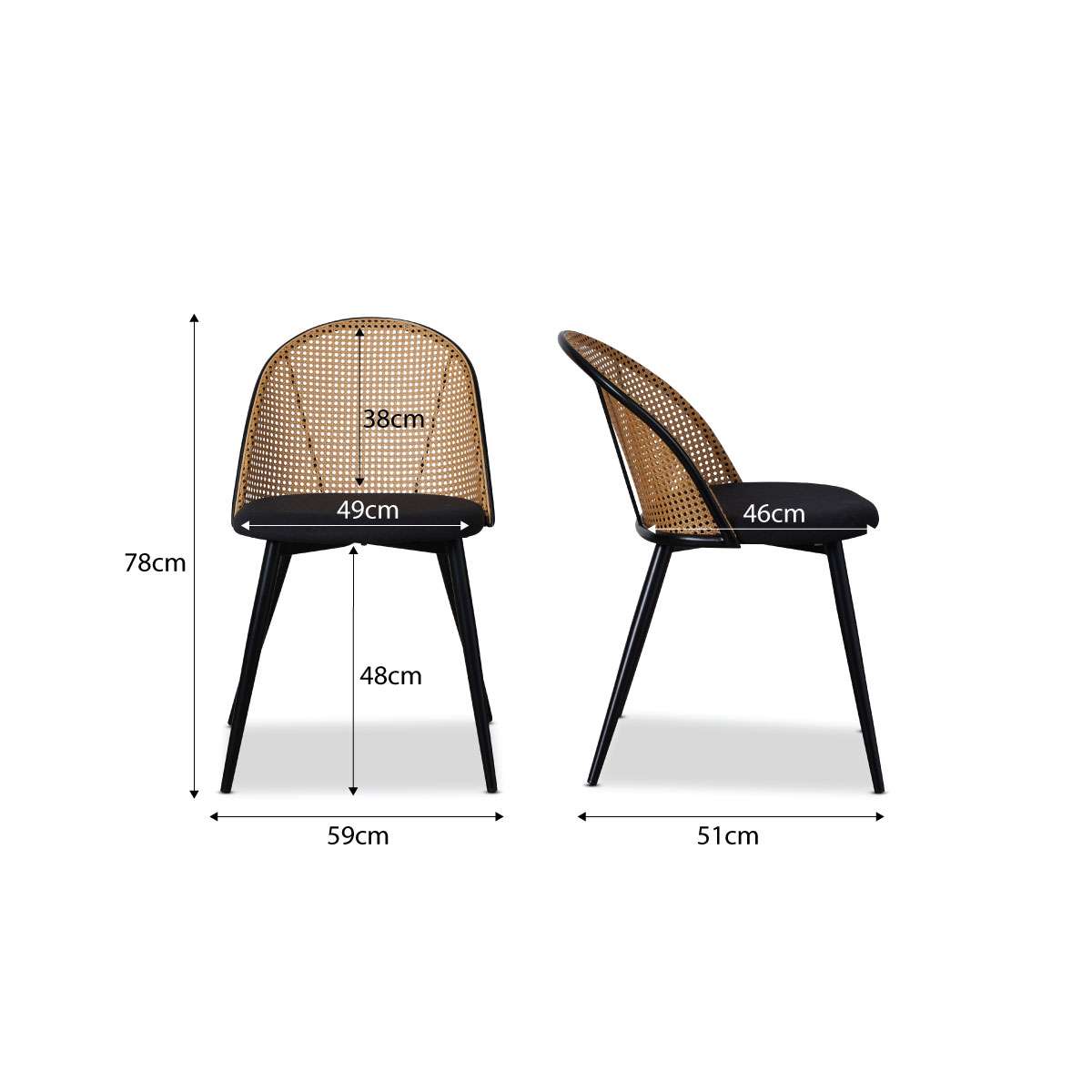 Avila Dining Chair - Black Set of Four Bundle - Mocka Australia