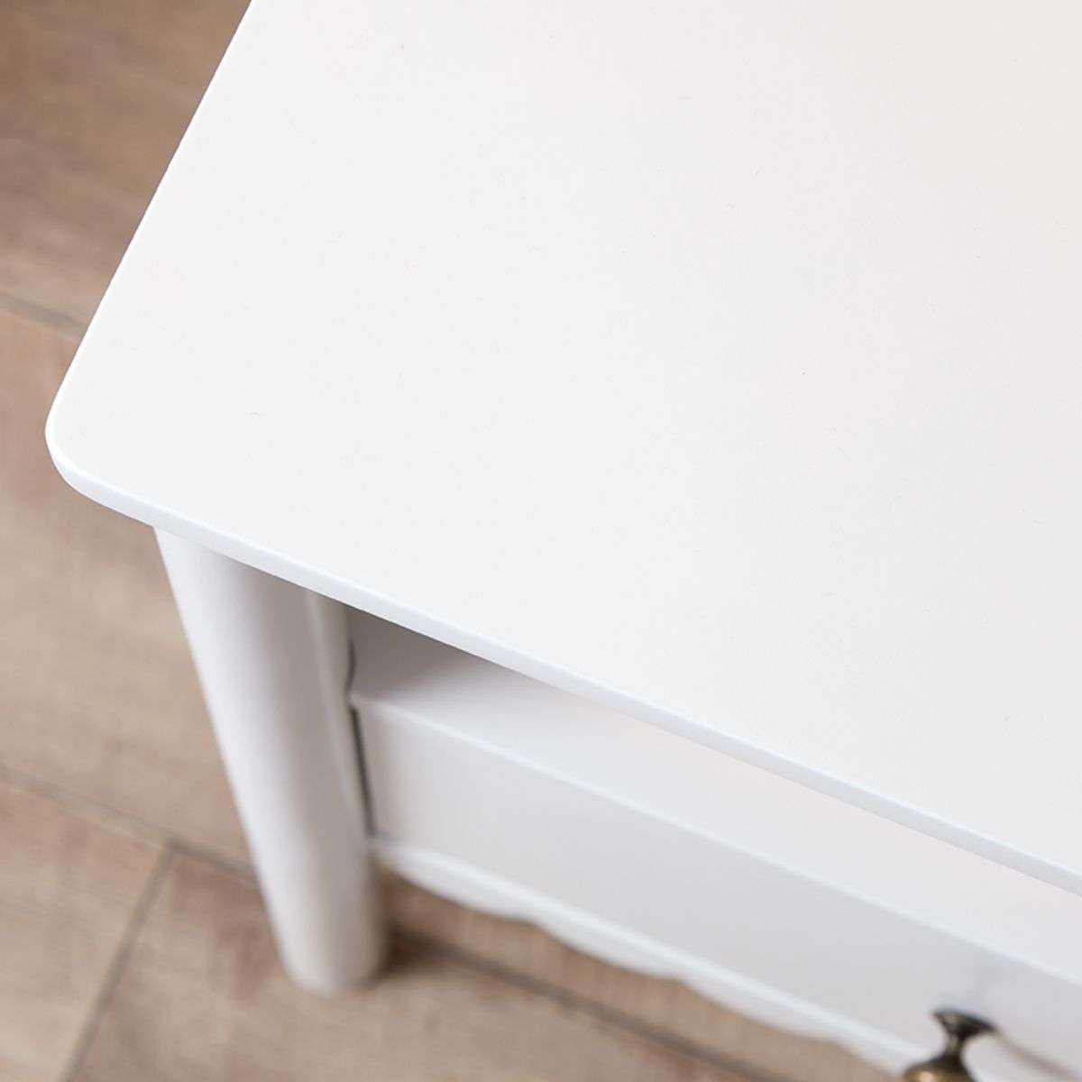 Maisie Scalloped Bedside Table - White