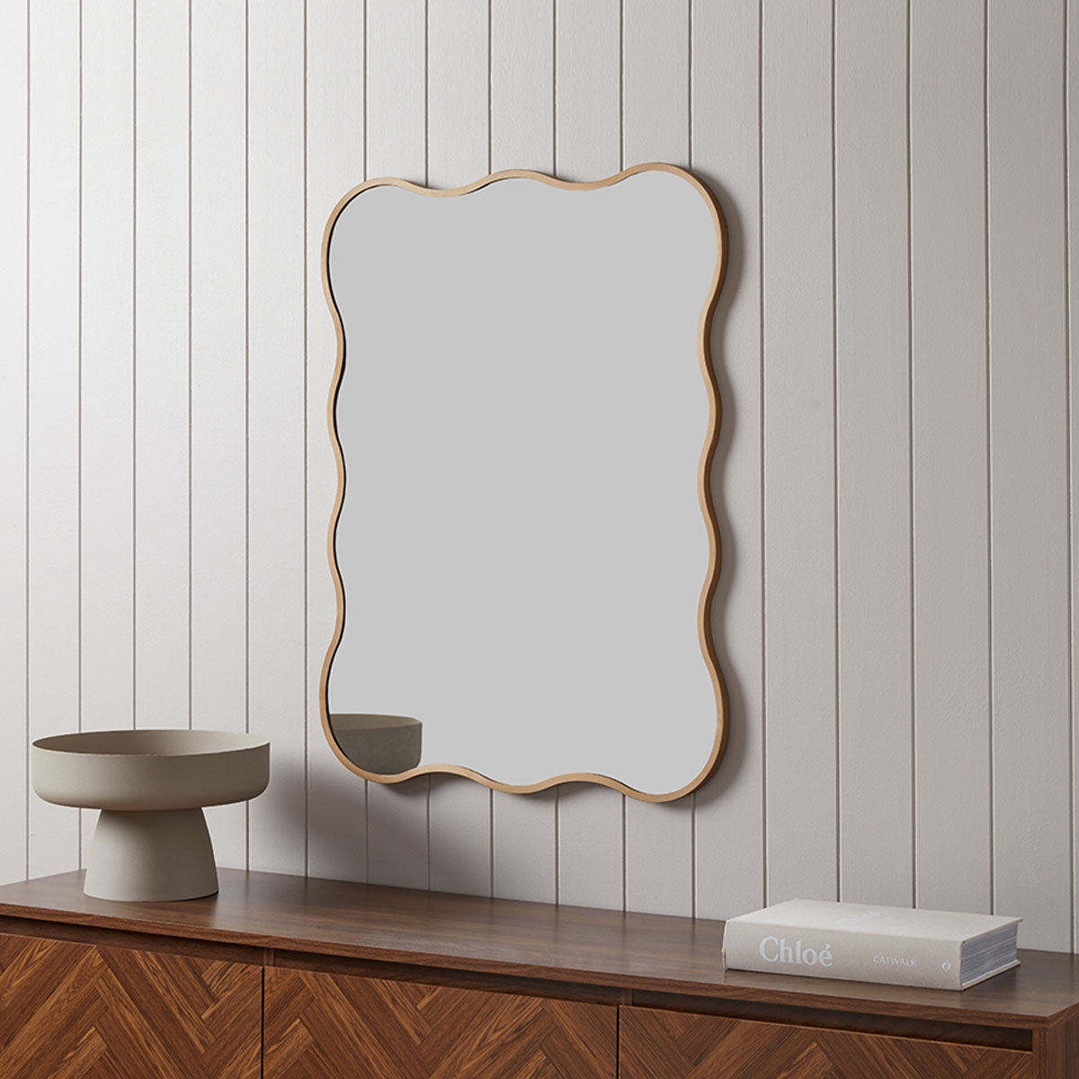 Wavey Mirror - Gold - Mocka Australia