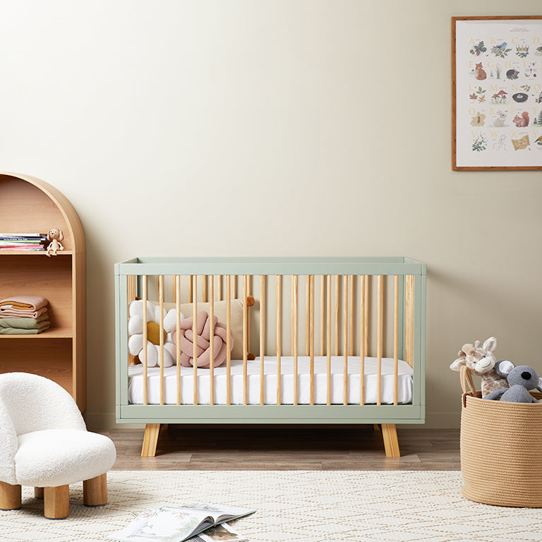 Aspen Classic Cot - Sage/Natural - Mocka Australia