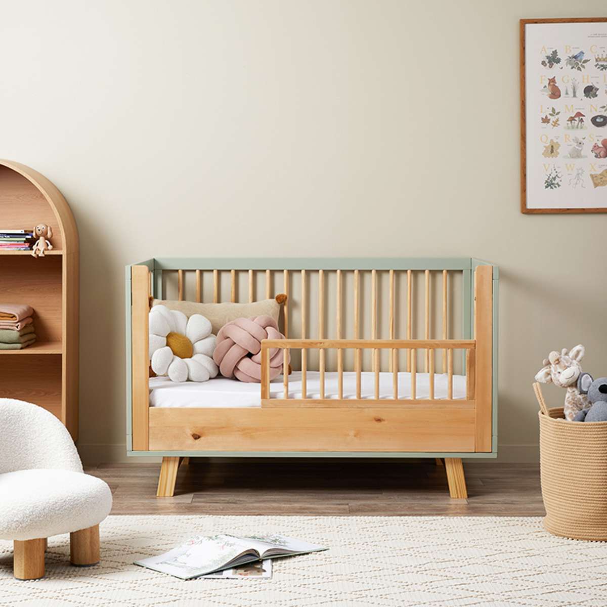 Aspen Classic Cot - Sage/Natural - Mocka Australia