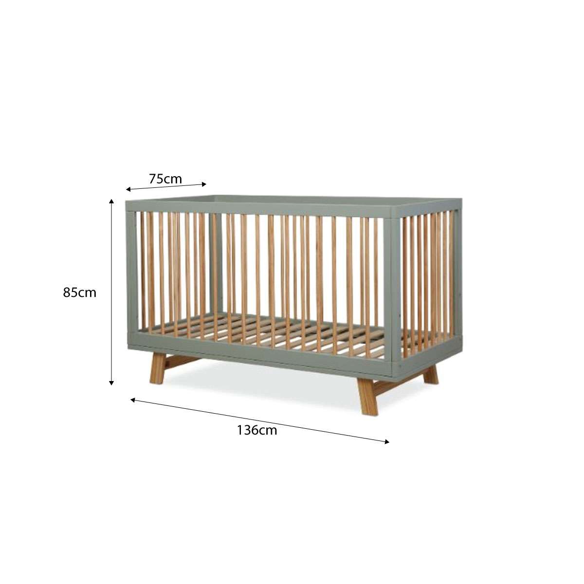 Aspen Classic Cot - Sage/Natural - Mocka Australia