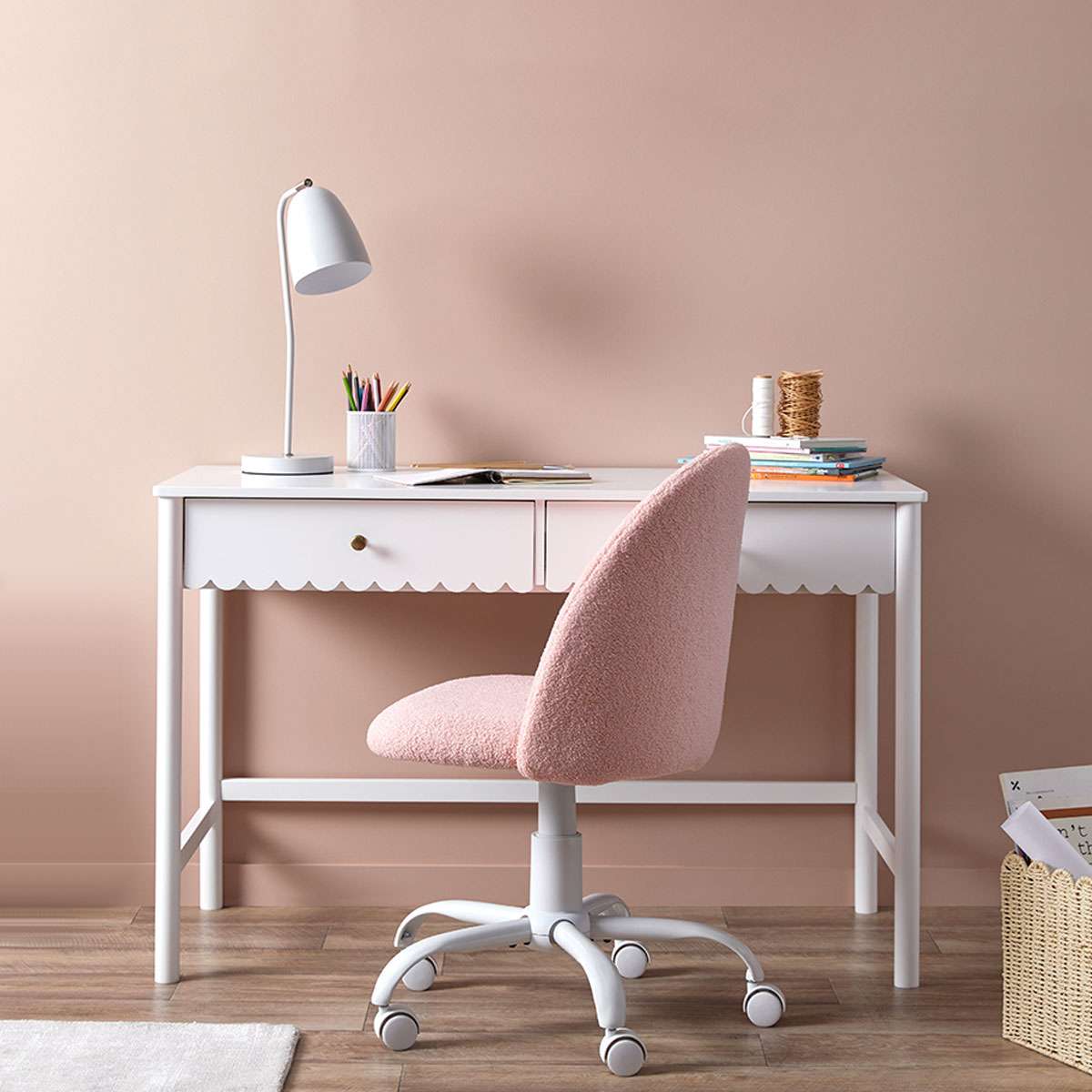 Maisie Scalloped Desk - White