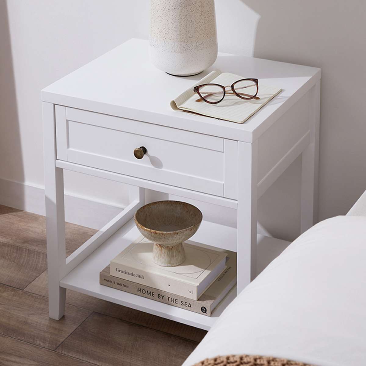 Cove Bedside Table - White - Mocka Australia