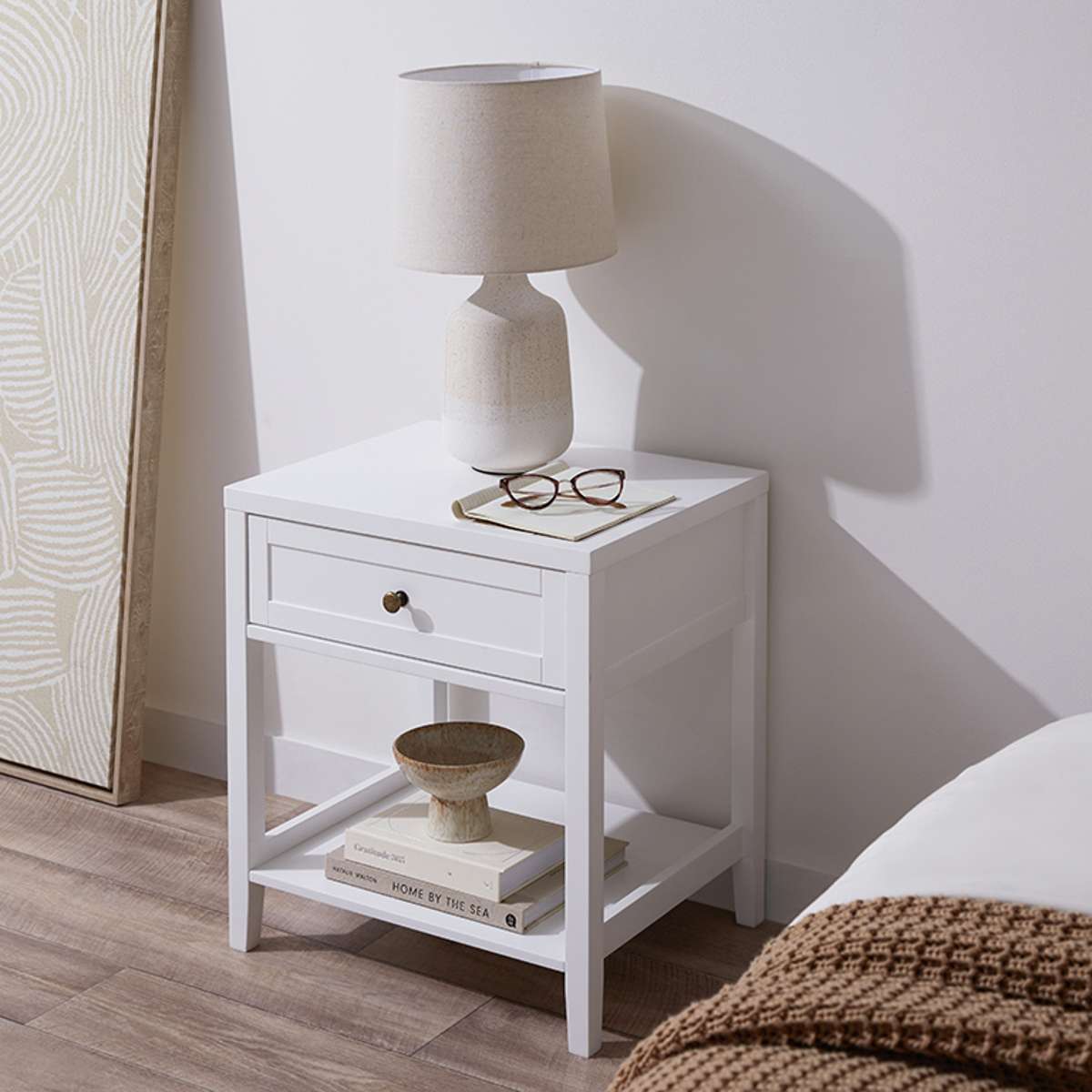 Cove Bedside Table - White - Mocka Australia