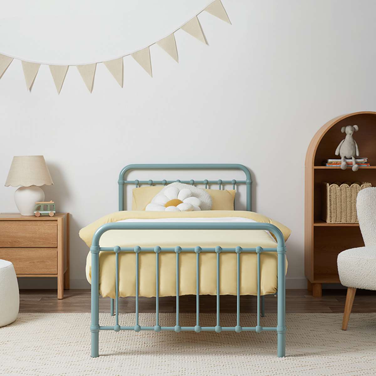 Sonata Bed - King Single - Sage Green