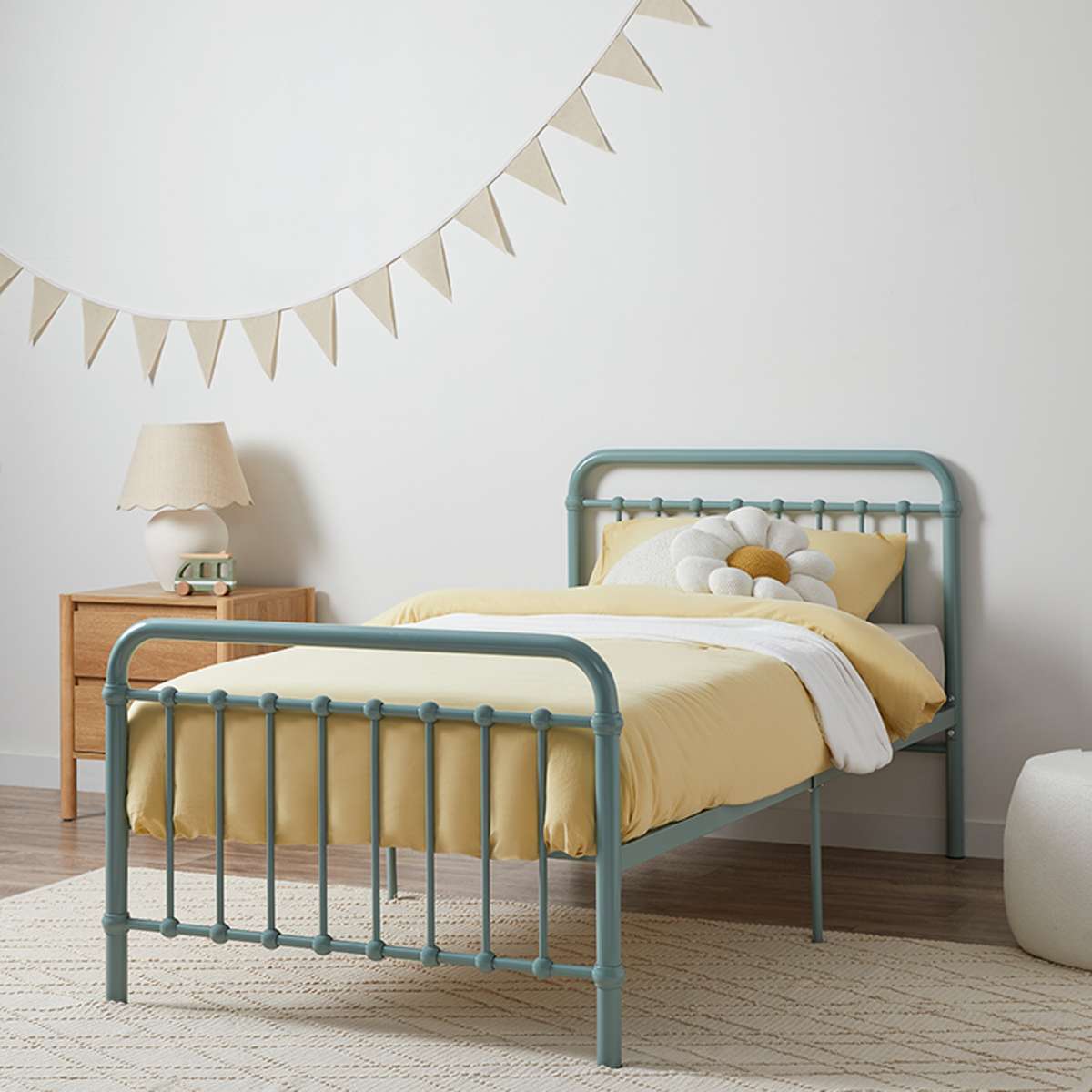 Sonata Bed - King Single - Sage Green