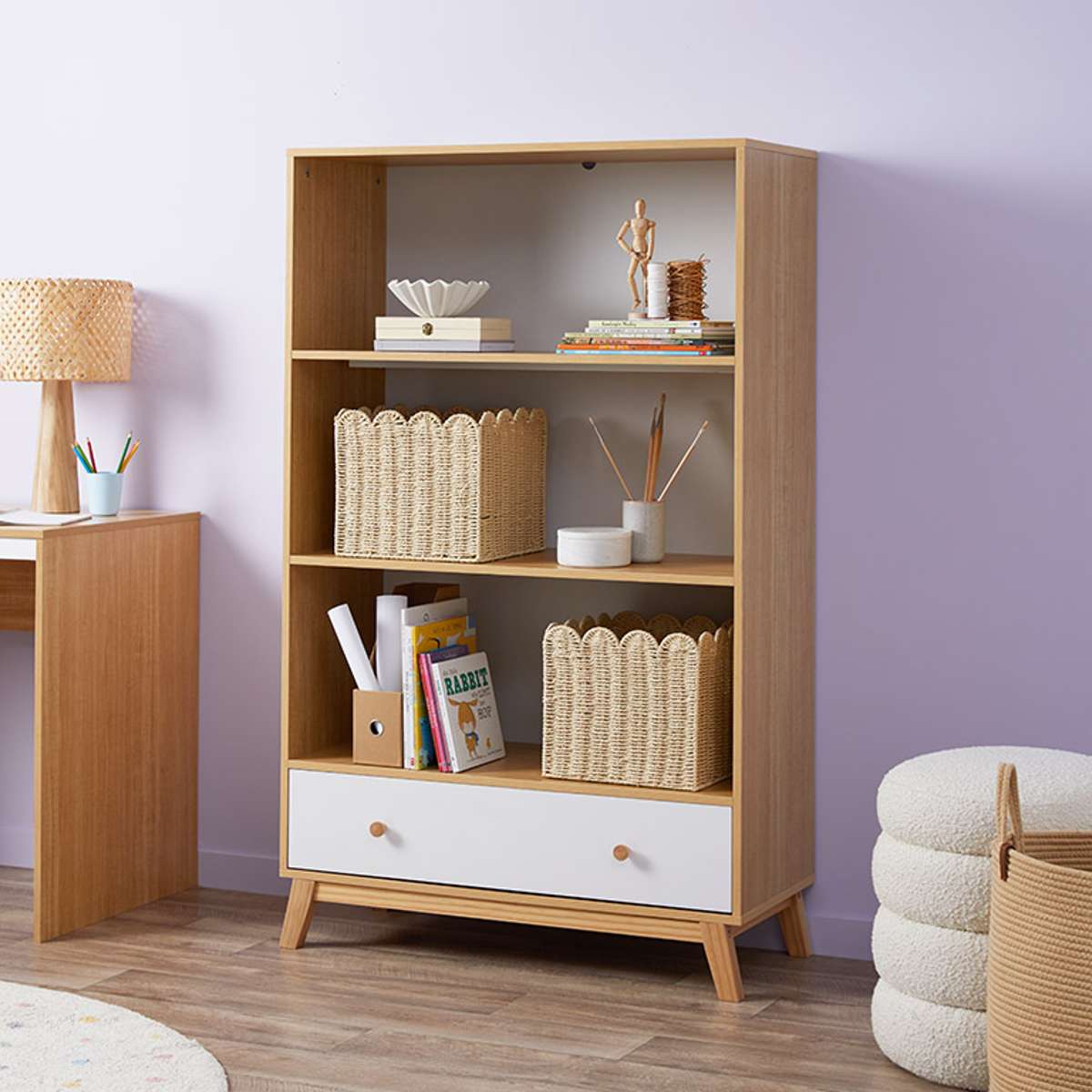 Aspen Bookcase - White/Natural