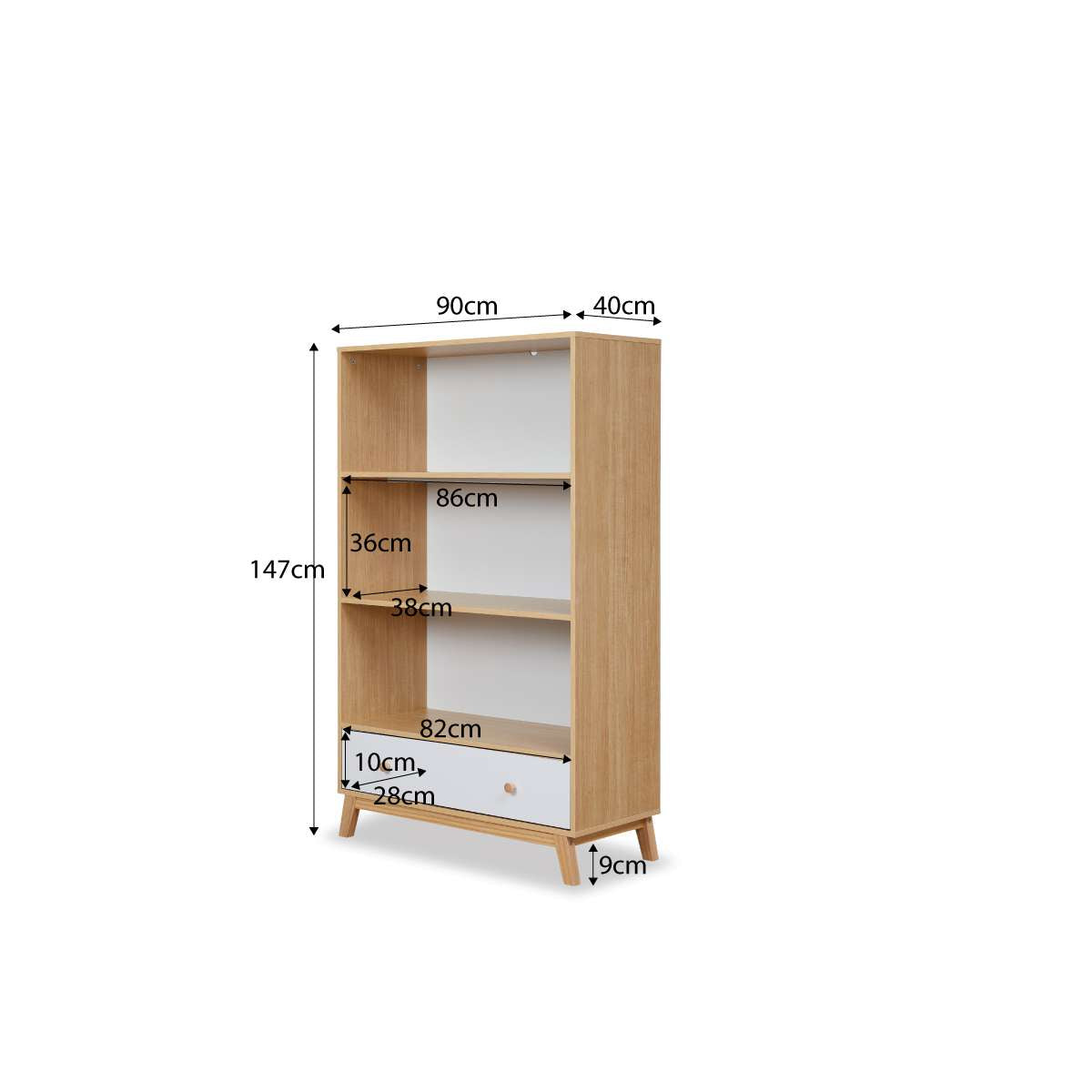 Aspen Bookcase - White/Natural