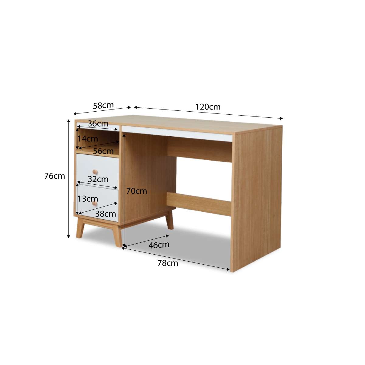 Aspen Desk - White/Natural