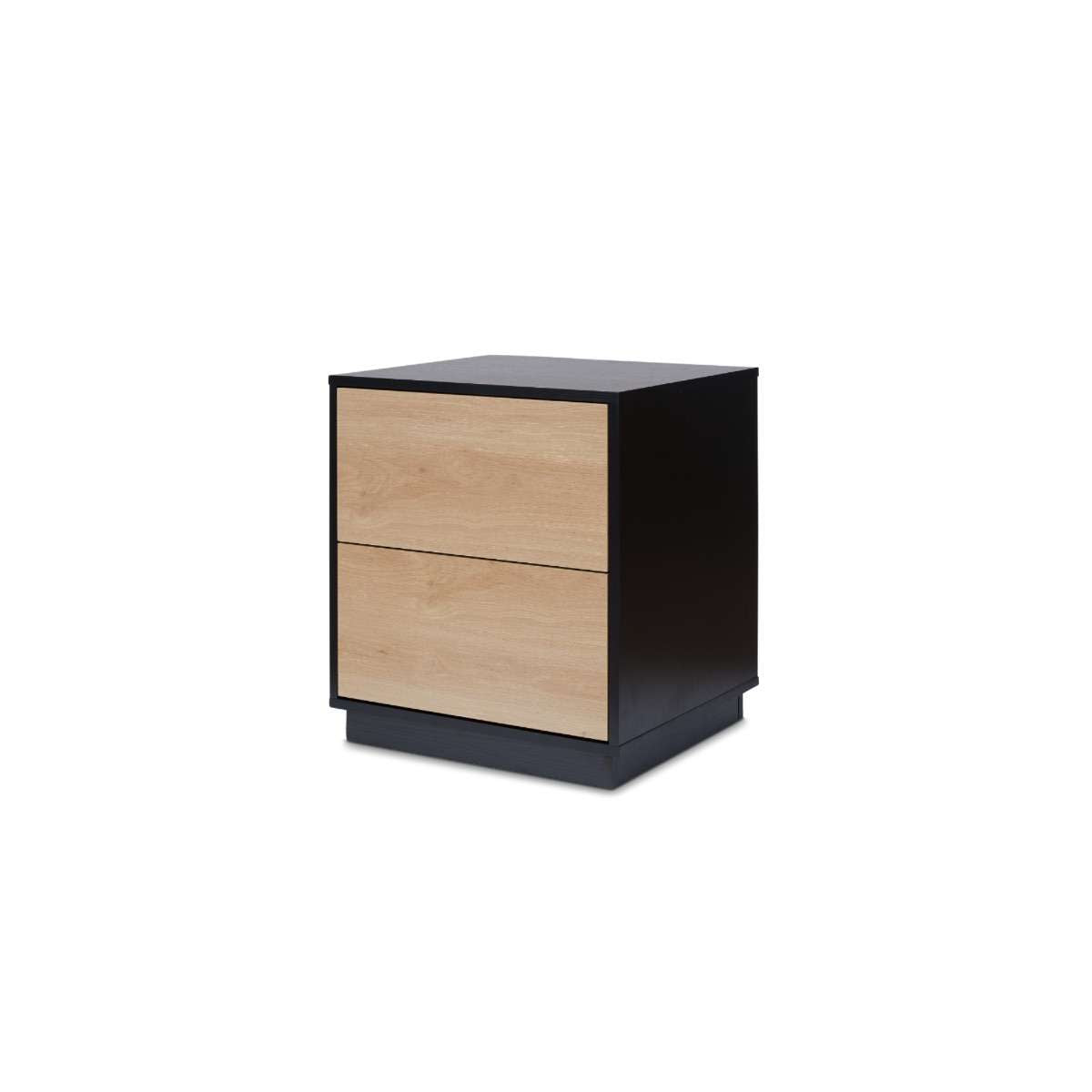 Avoca Two Drawer Bedside Table - Natural/Black