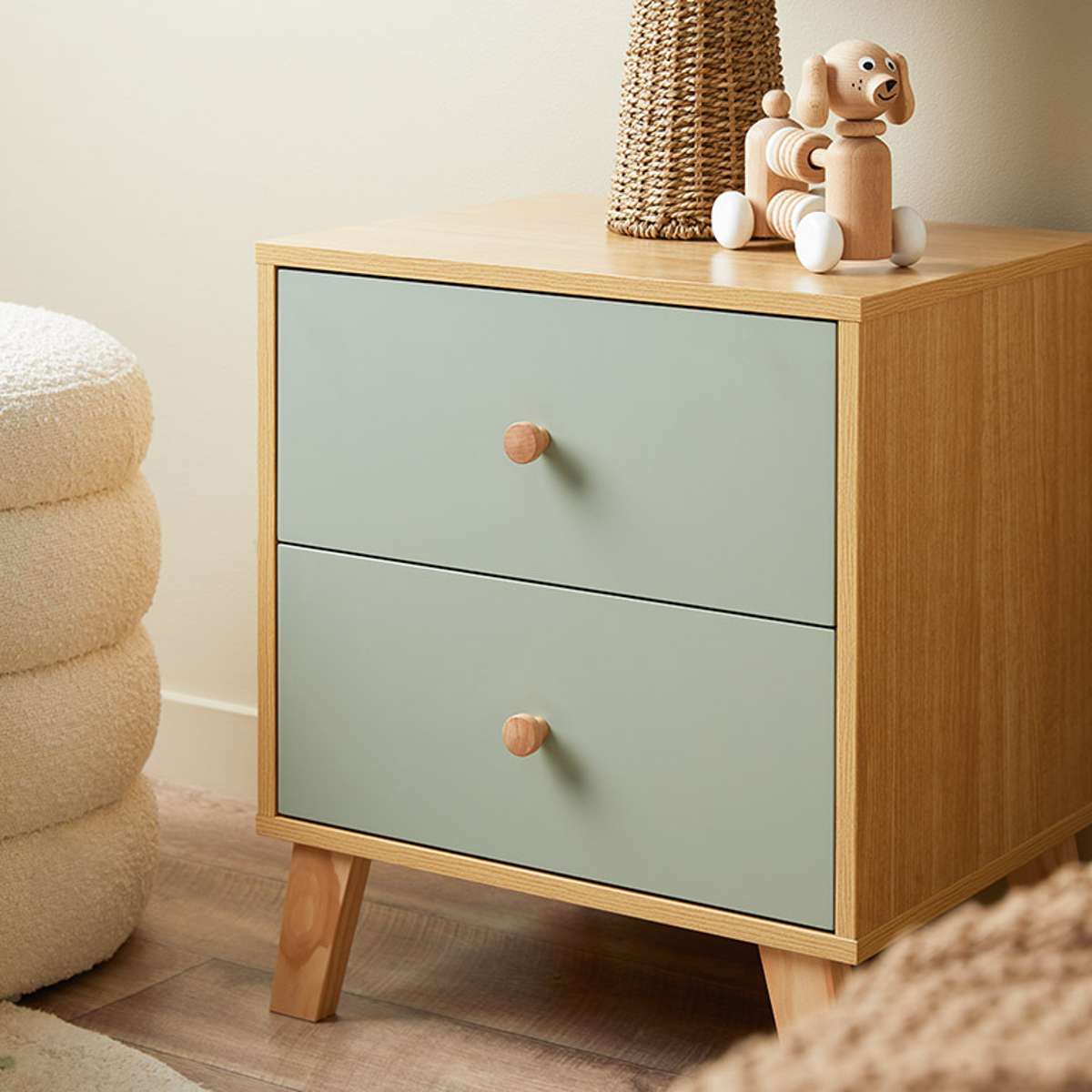 Aspen Bedside Table - Sage Green