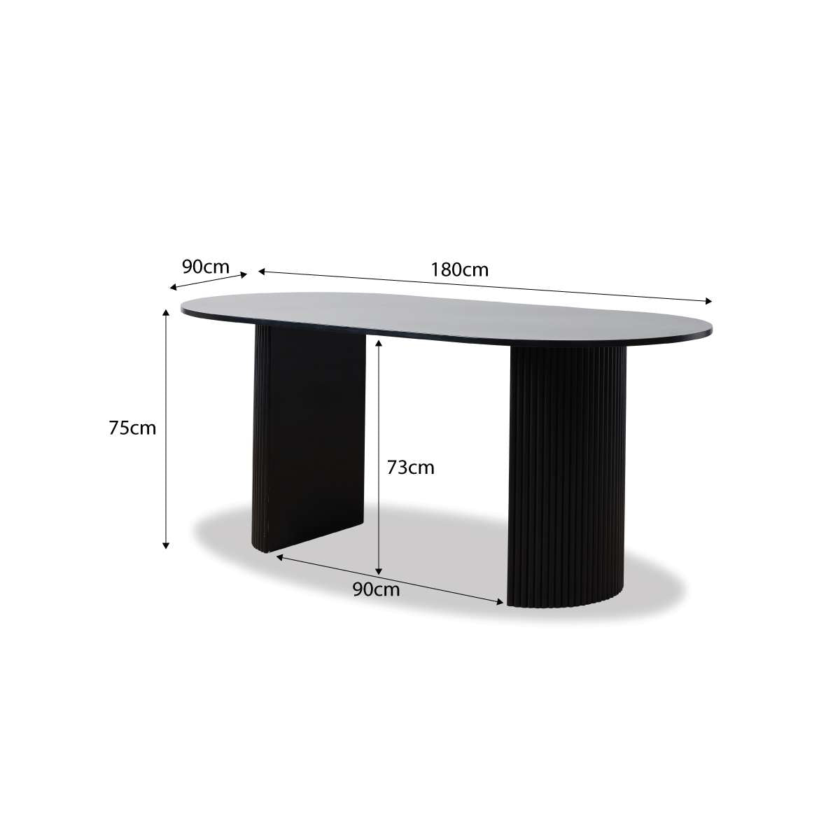 Eve 6 Seater Dining Table - Black