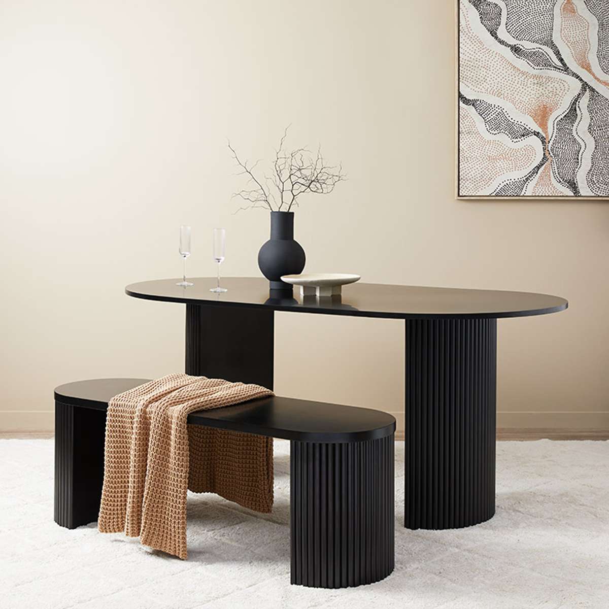 Eve 6 Seater Dining Table - Black