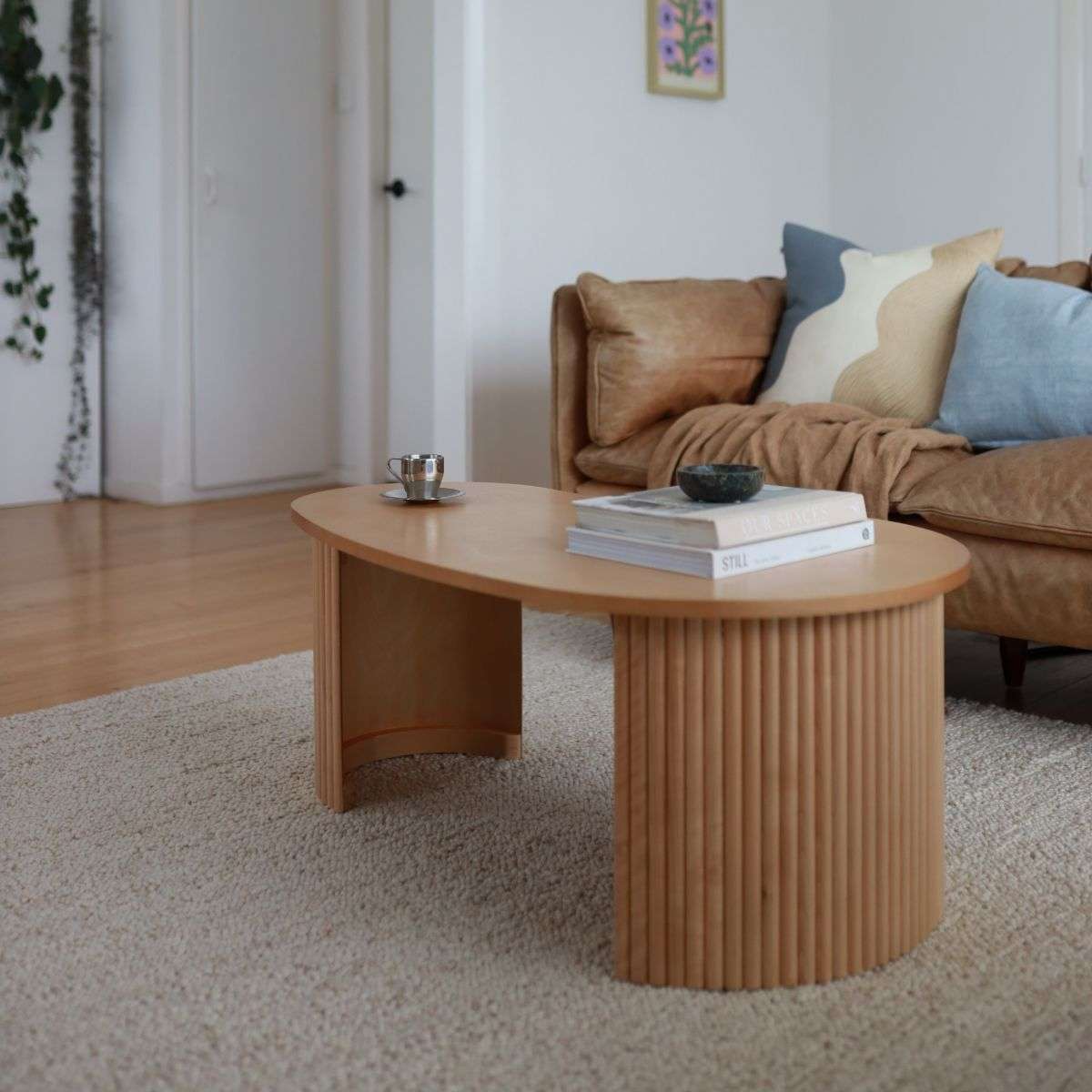 Eve Pebble Shaped Coffee Table - Birch