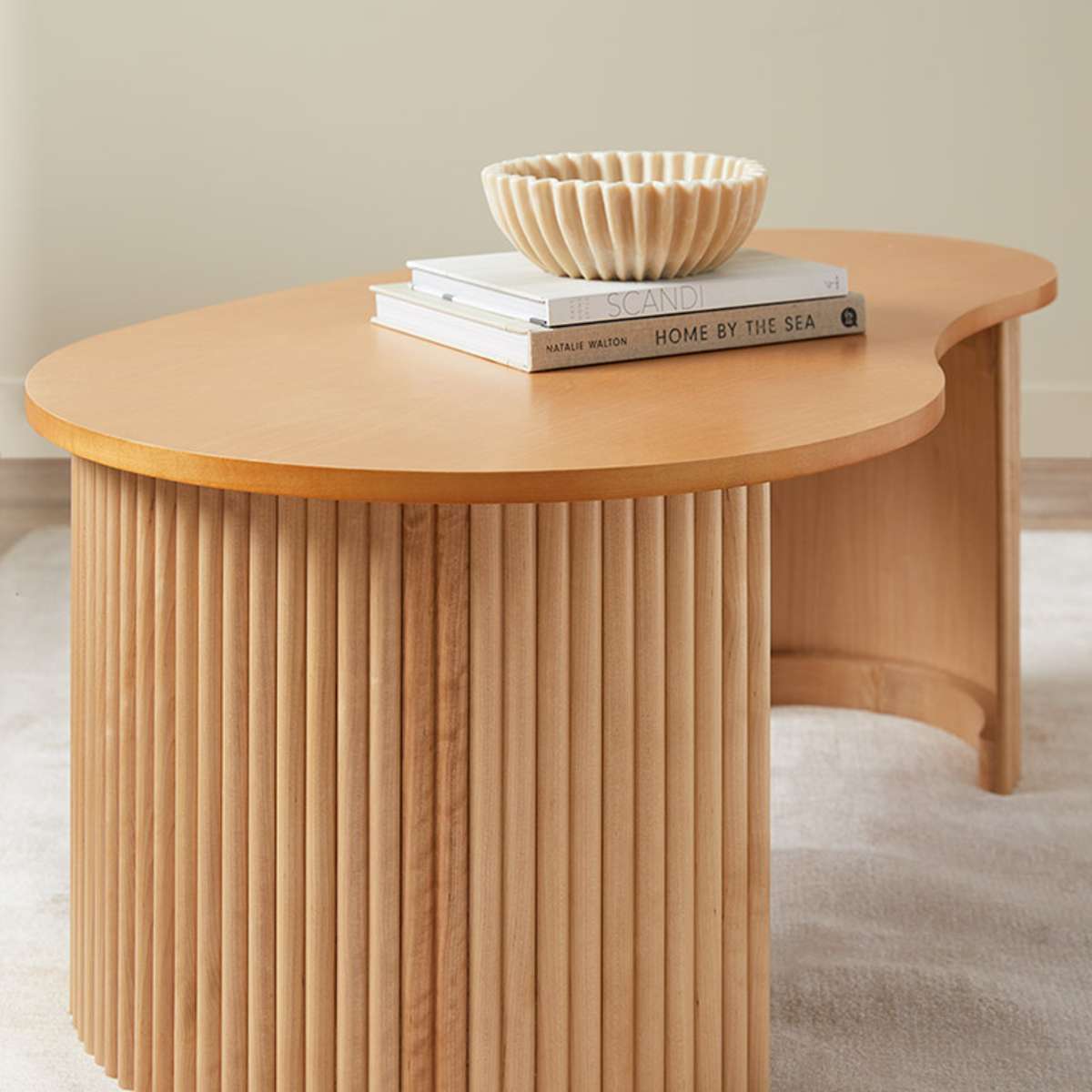 Eve Pebble Shaped Coffee Table - Birch