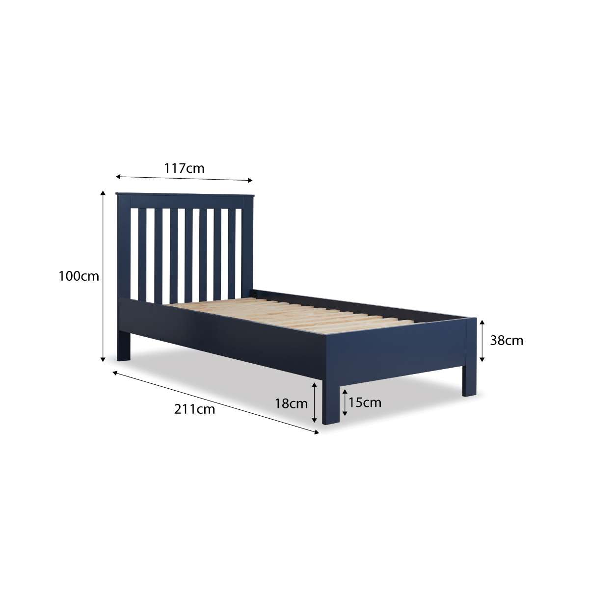 Hamptons King Single Bed - Midnight - Mocka Australia