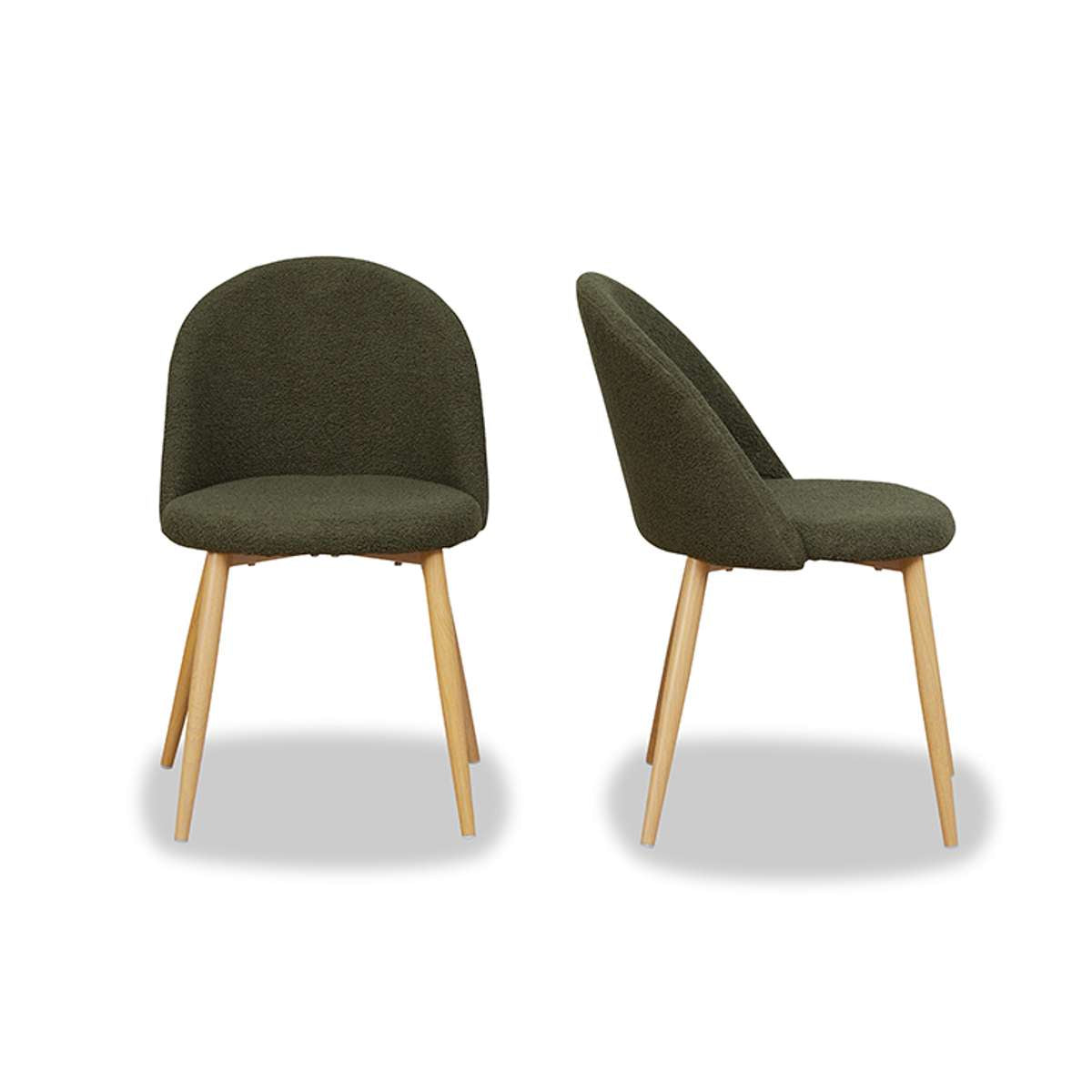 Londyn Dining Chairs - Set of 2 - Green Boucle