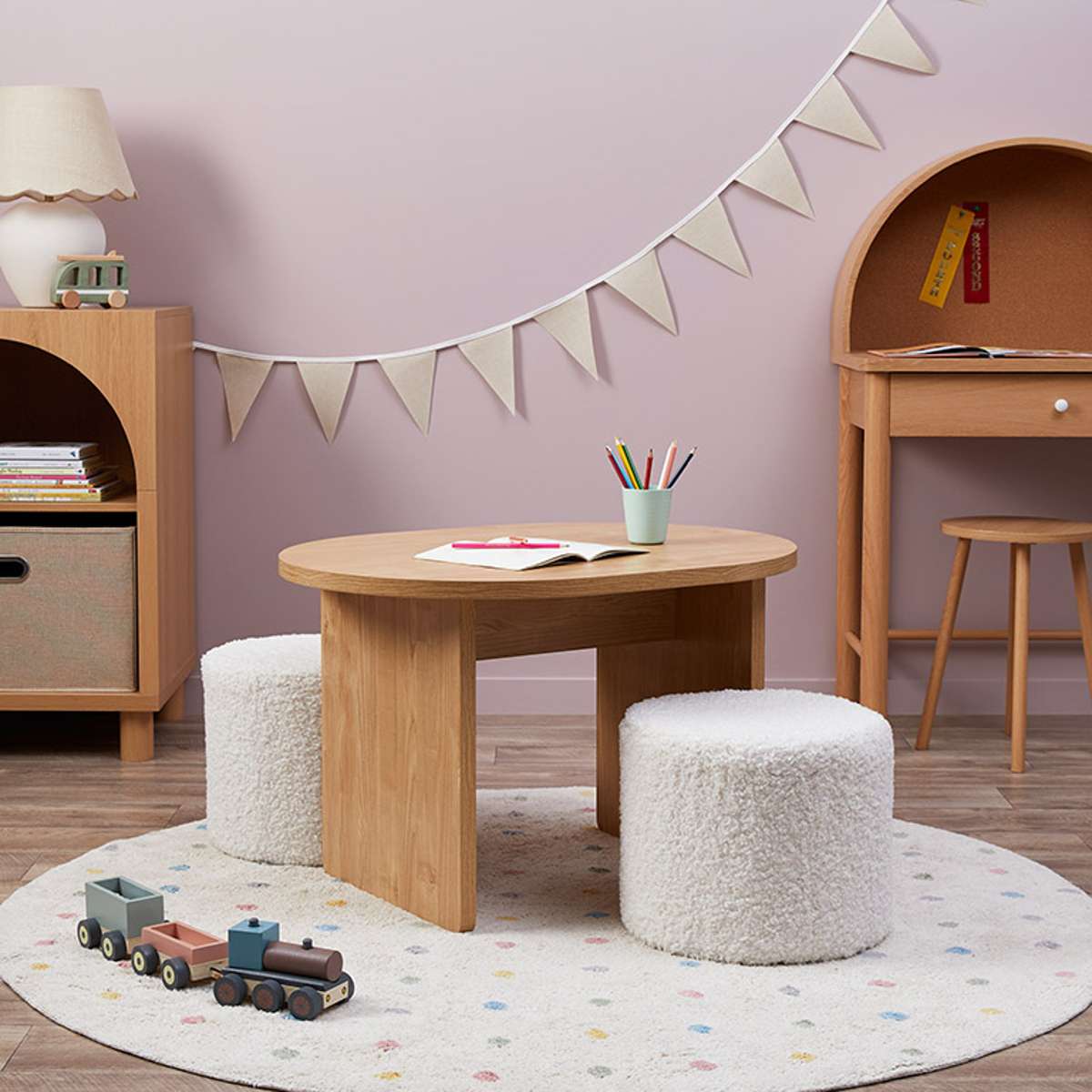 Mini Maeve Natural + Mini Moo Cream Two Seater Set