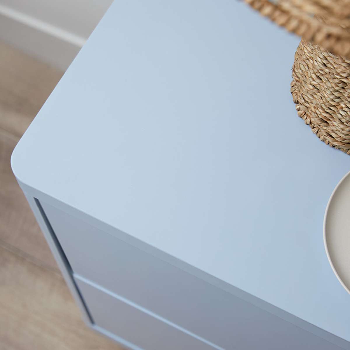 Oslo Two Drawer Bedside Table - Pale Blue