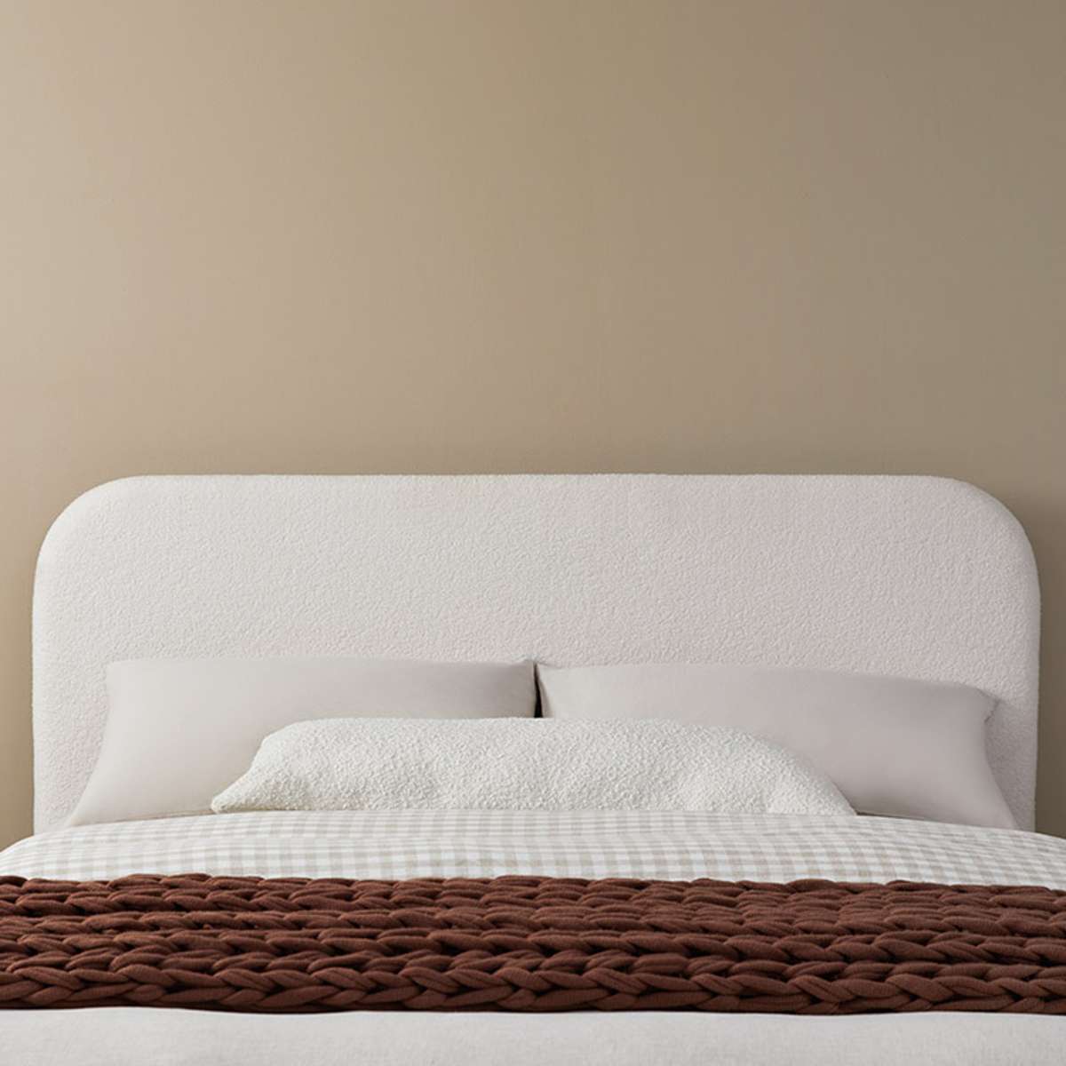 Riley Boucle Queen Bed - Cream