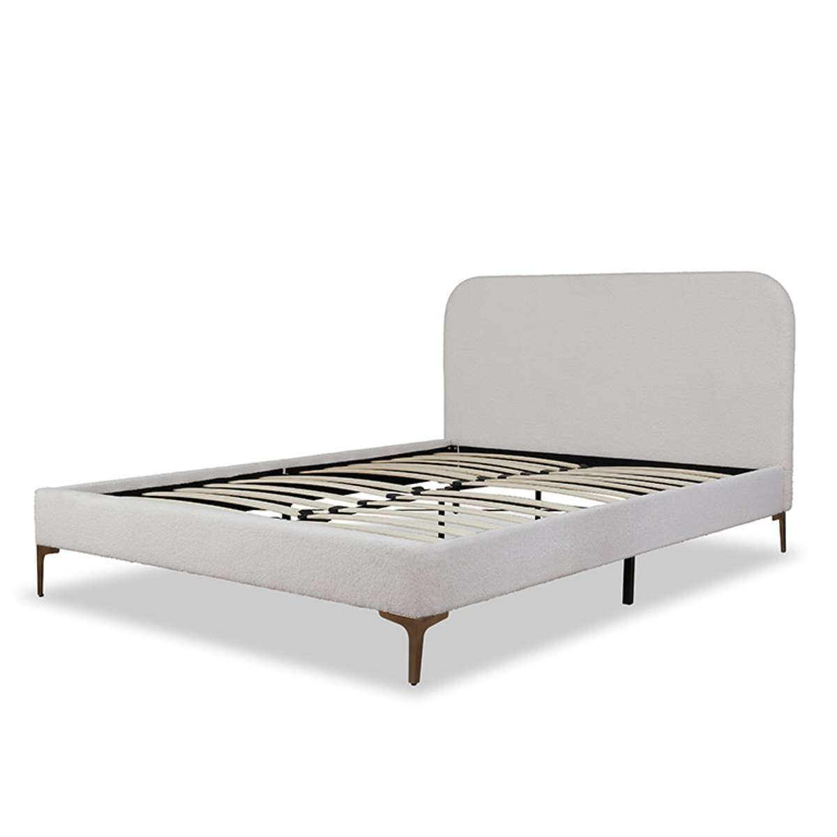 Riley Boucle Queen Bed - Cream