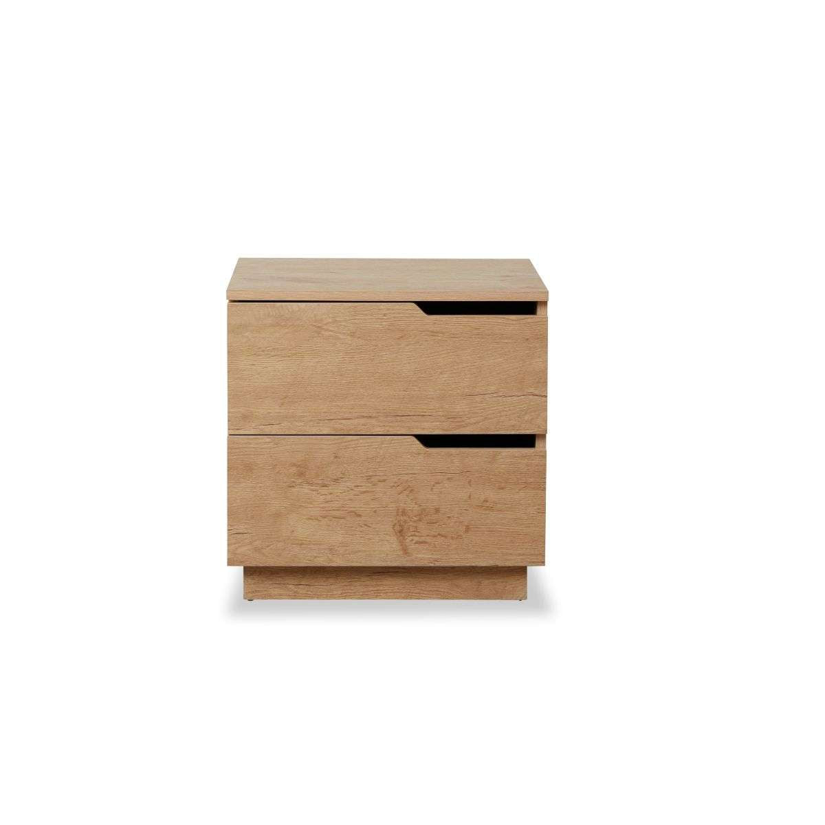 Zack Two Drawer Bedside Table - Natural