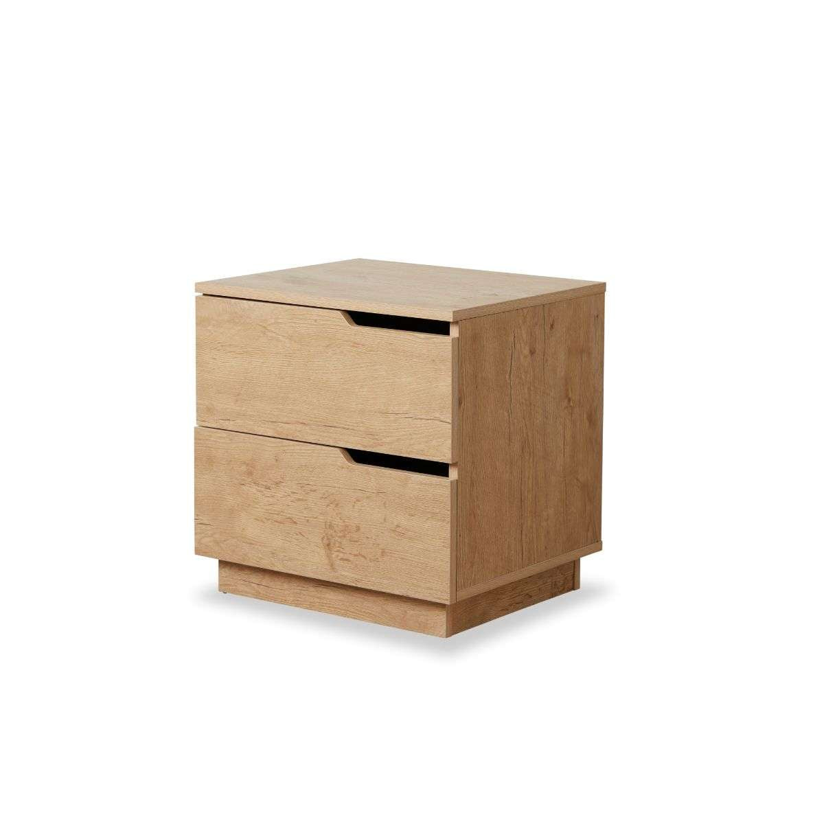 Zack Two Drawer Bedside Table - Natural