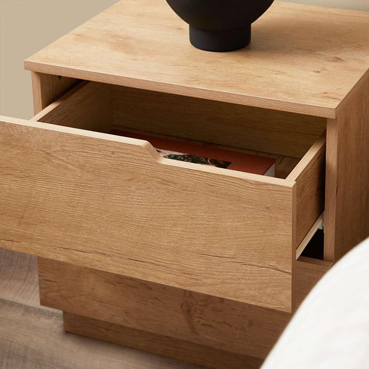 Zack Two Drawer Bedside Table - Natural