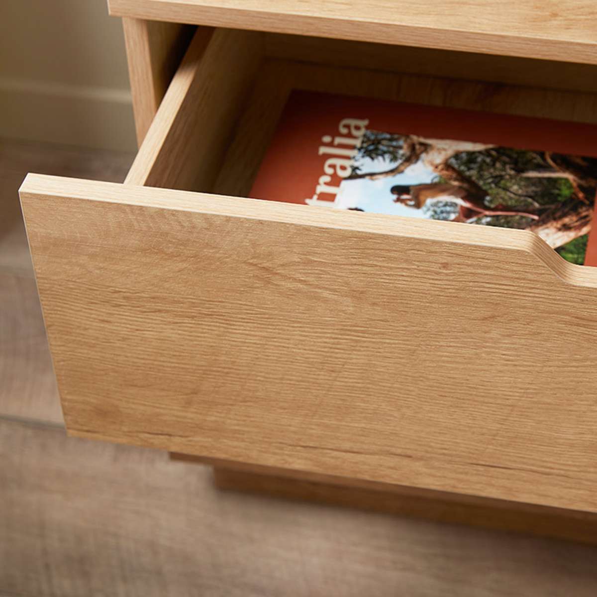 Zack Two Drawer Bedside Table - Natural