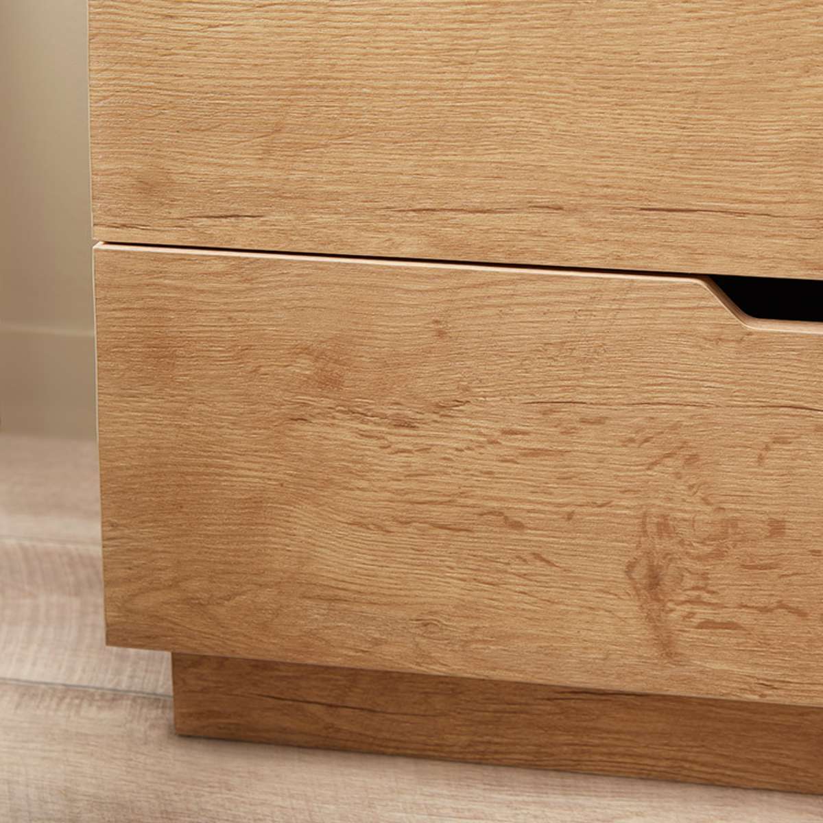 Zack Two Drawer Bedside Table - Natural