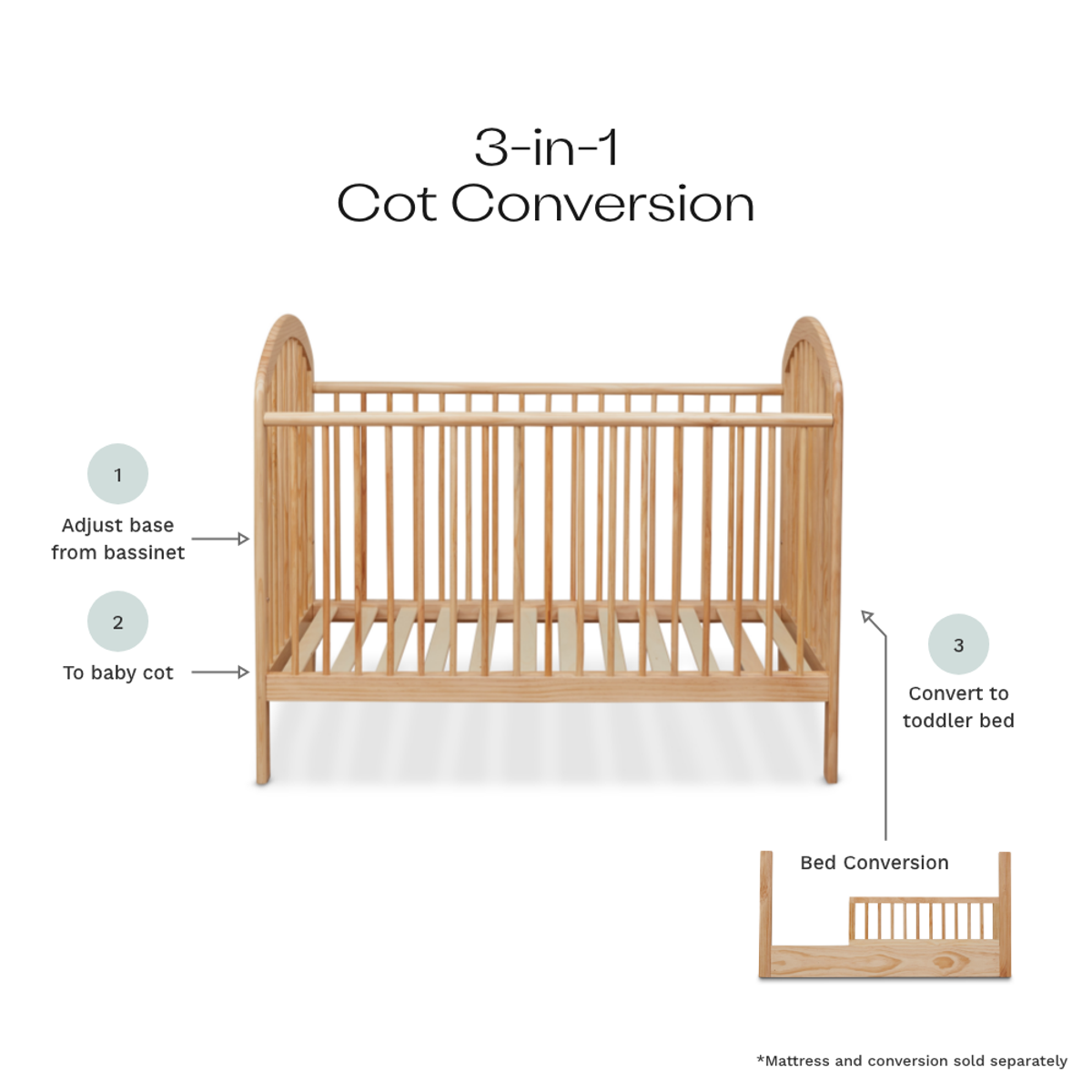 Archie Cot - Natural - Mocka Australia