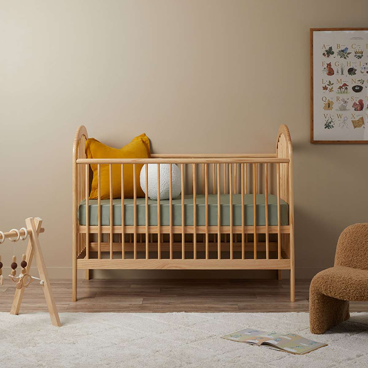 Archie Natural 3-in-1 Cot Conversion Bundle - Mocka Australia