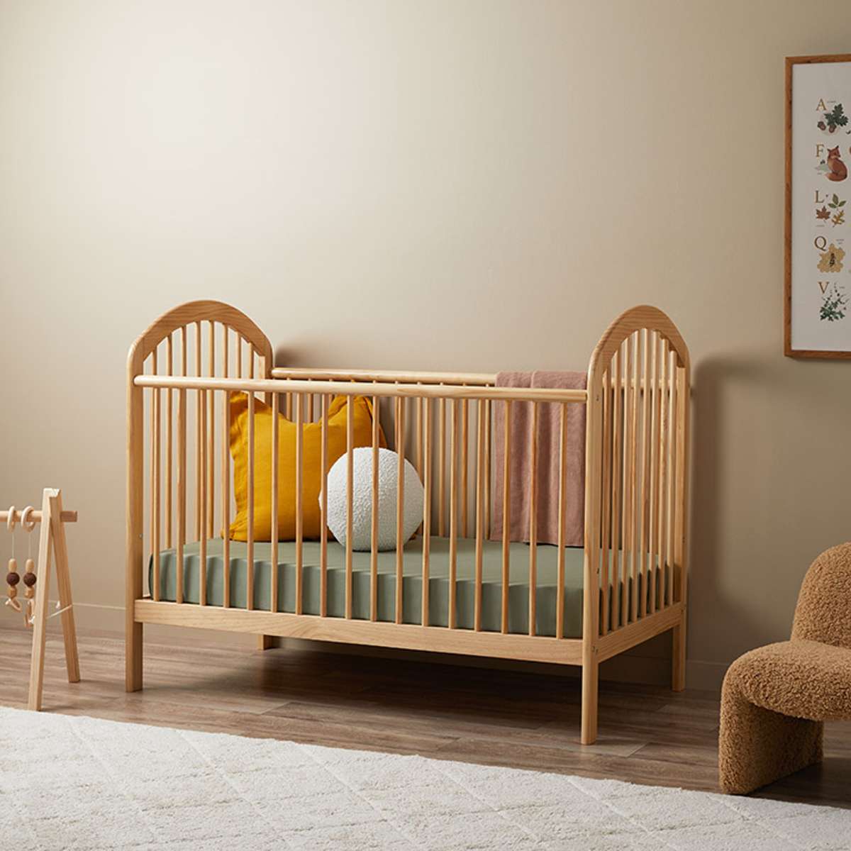 Archie Natural 3-in-1 Cot Conversion Bundle - Mocka Australia