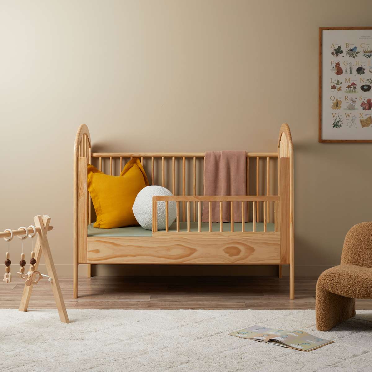 Archie Cot Toddler Bed Half Frame - Natural