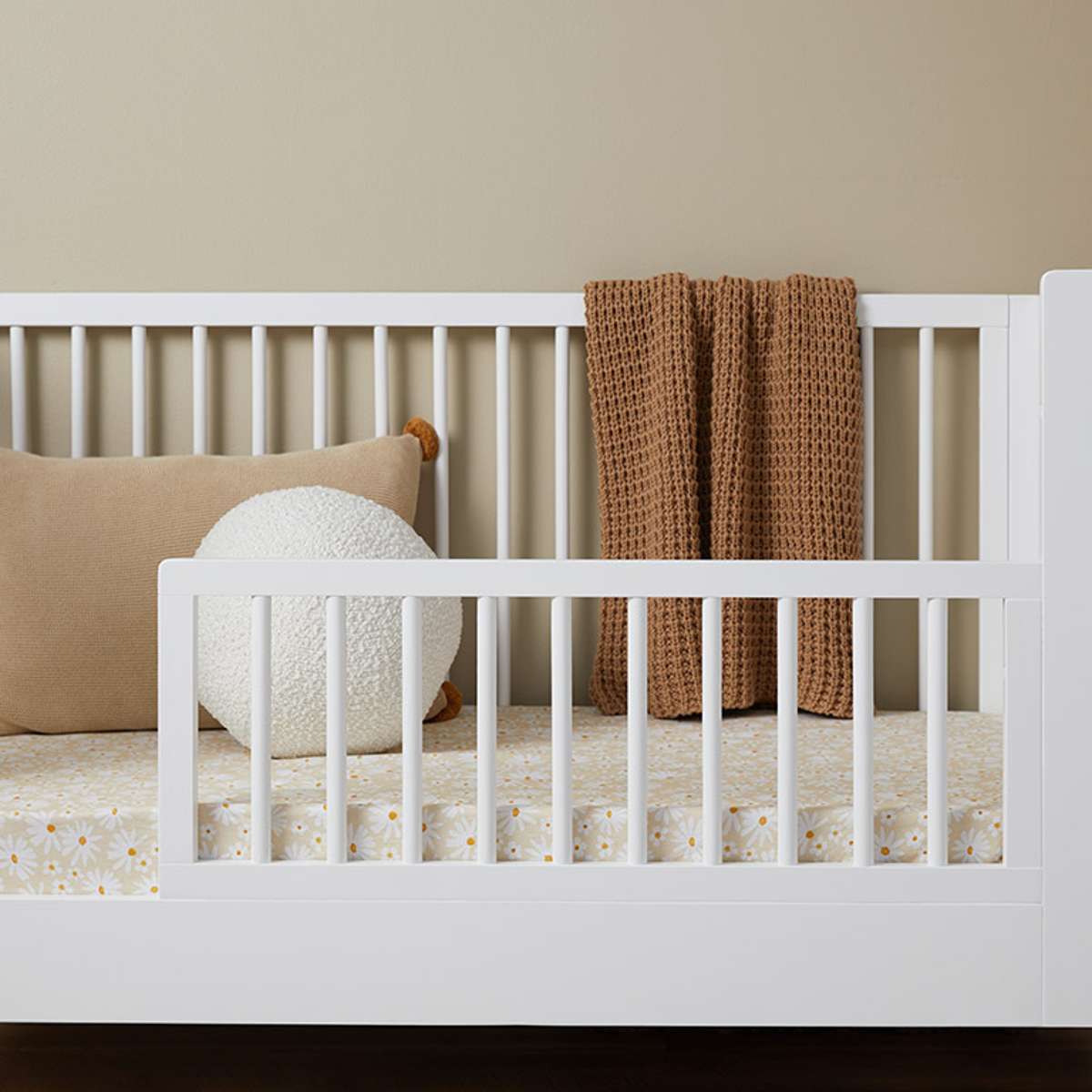 Maisie Octavia Cot Toddler Bed Half Frame - White - Mocka Australia