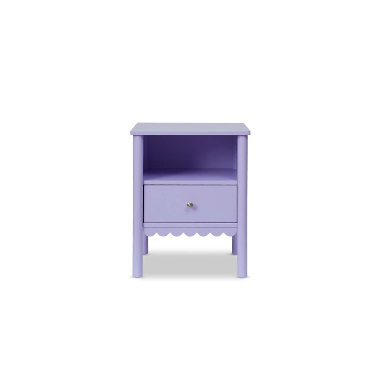 Maisie Scalloped Bedside Table - Lilac