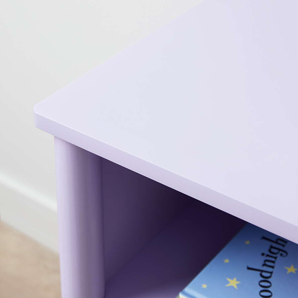 Maisie Scalloped Bedside Table - Lilac