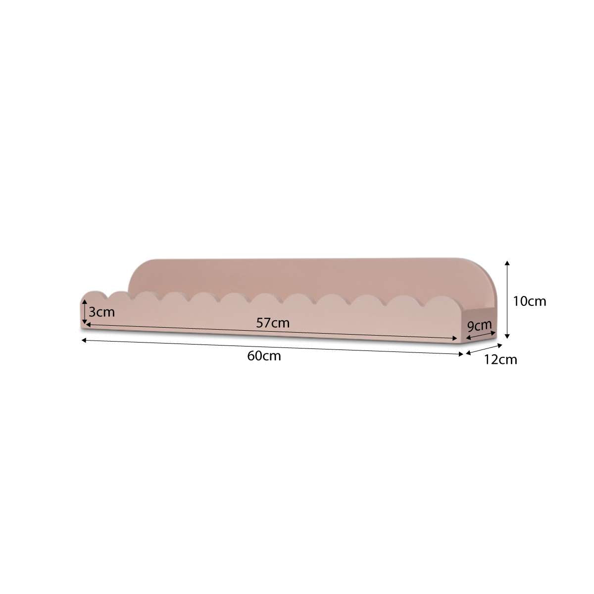 Sarah Scalloped Wall Shelf - Pink