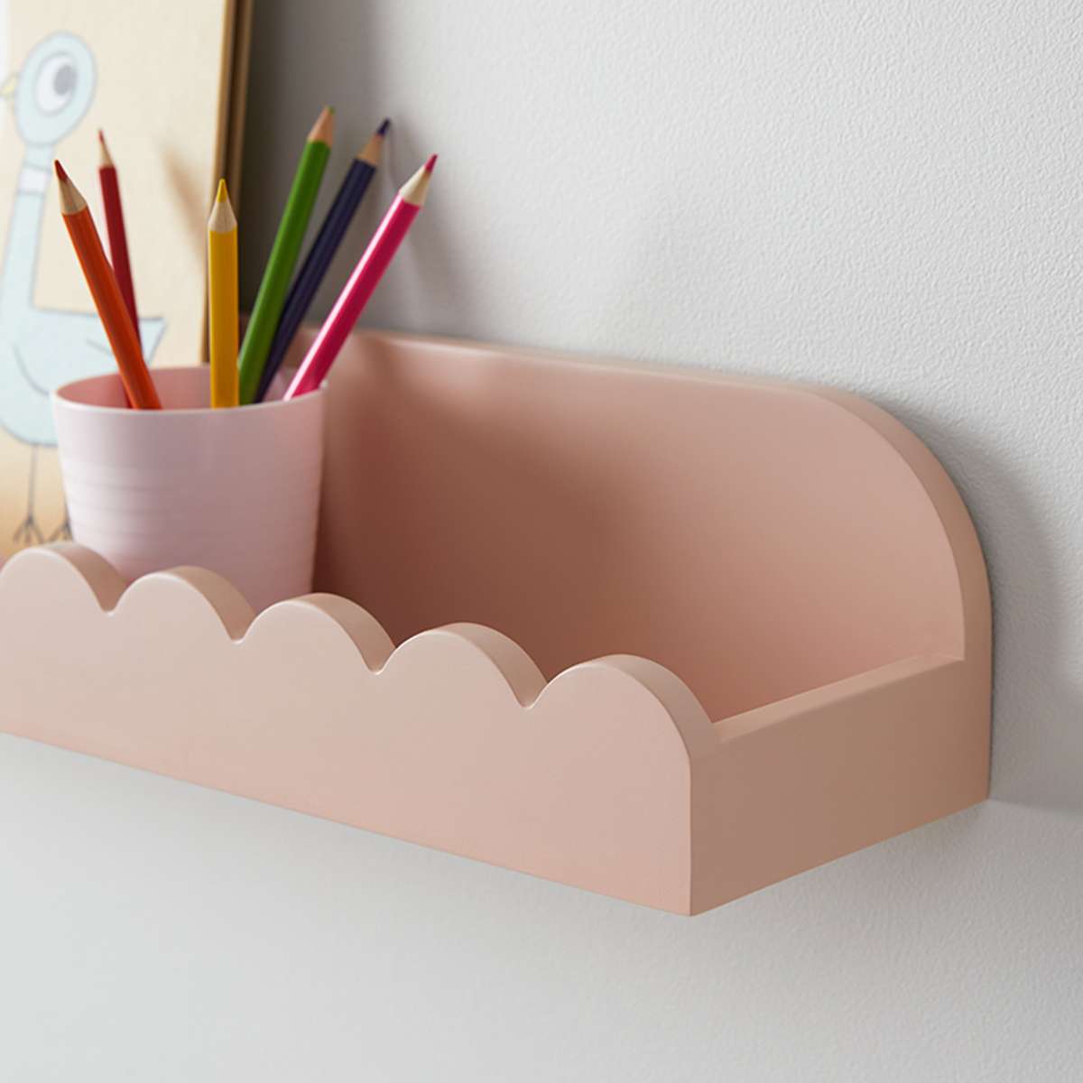 Sarah Scalloped Wall Shelf - Pink