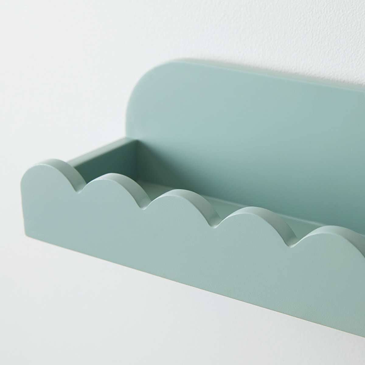 Sarah Scalloped Wall Shelf - Sage Green