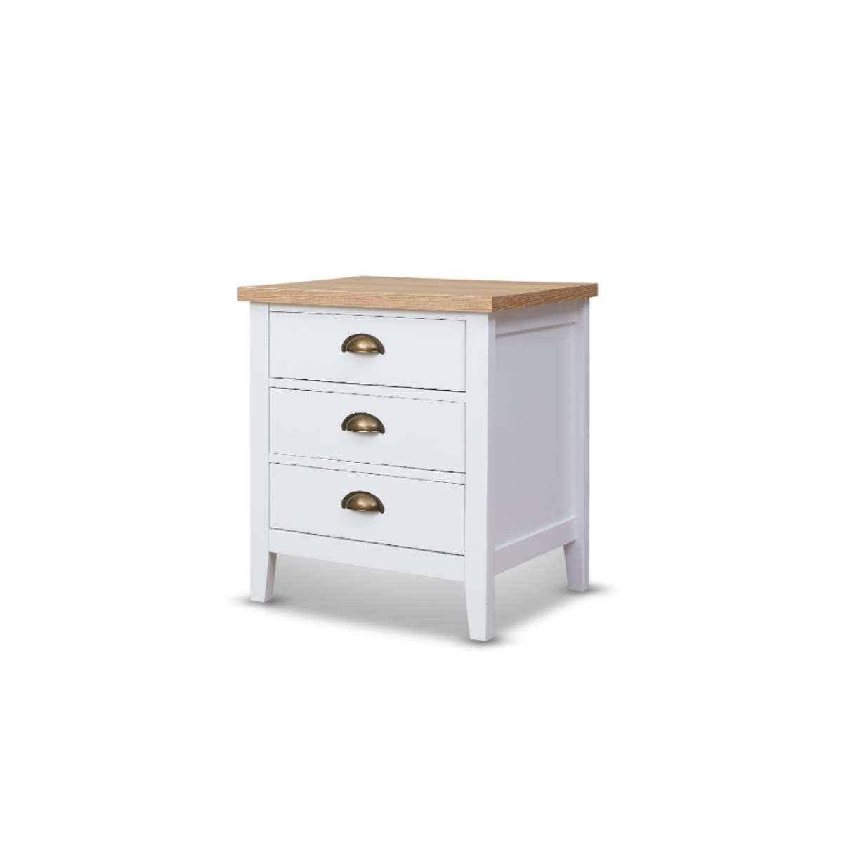 Hastings Three Drawer Bedside Table