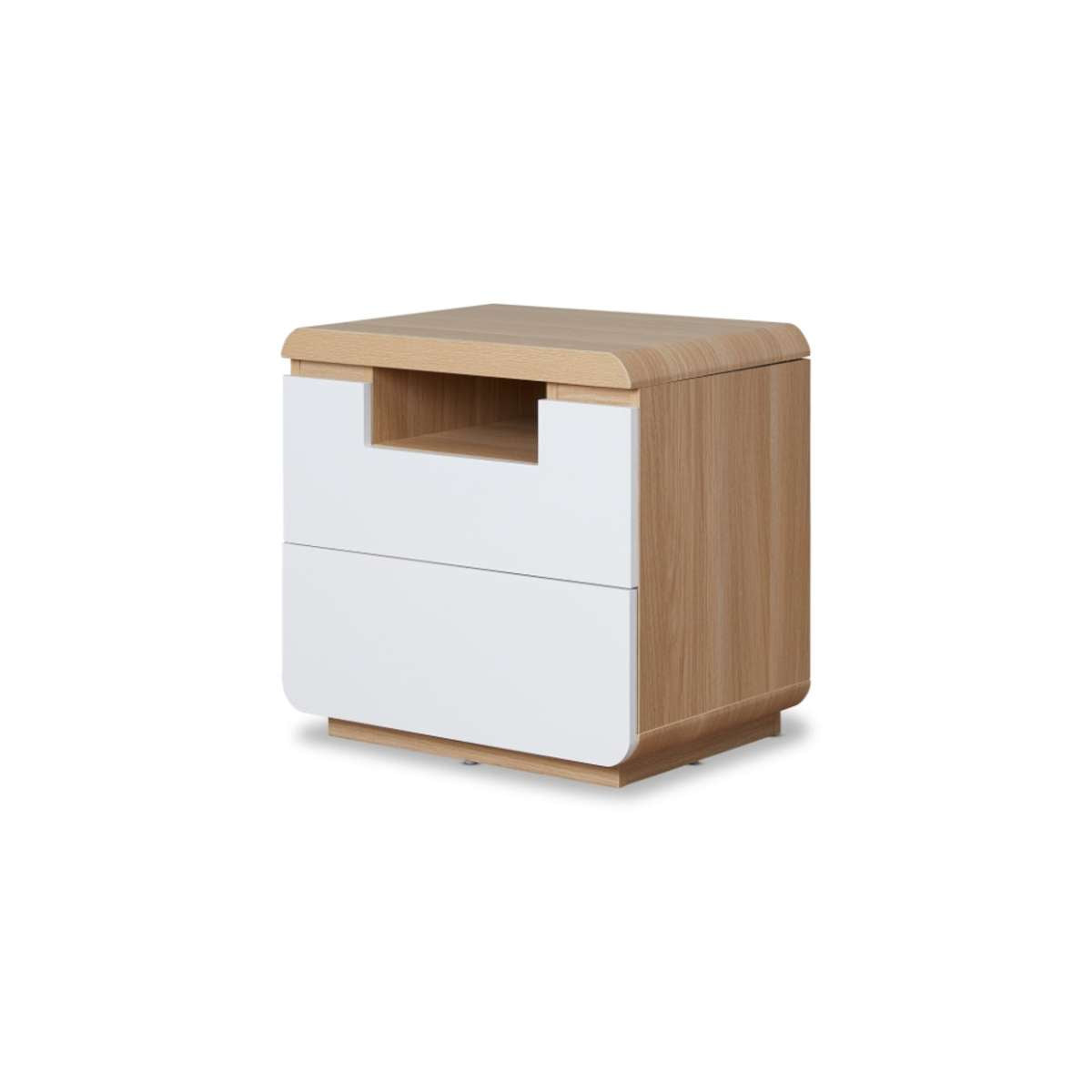 Rhodes Bedside Table - White/Natural