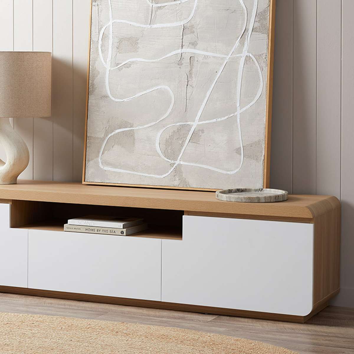 Rhodes Entertainment Unit - White/Natural