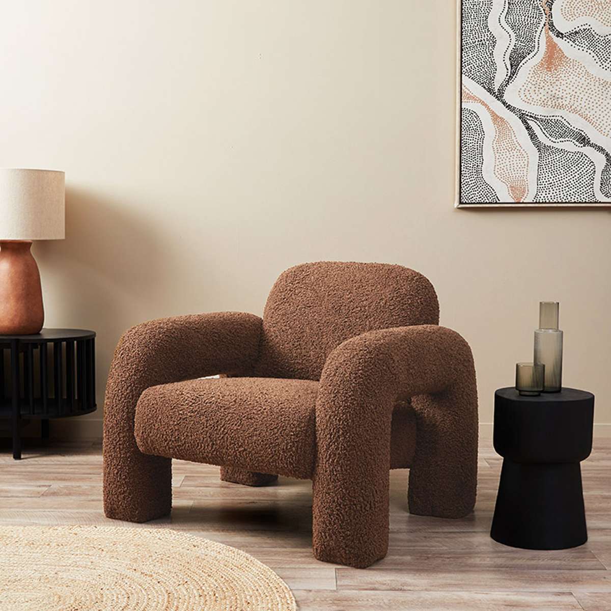 Felix Sherpa Occasional Chair - Chocolate