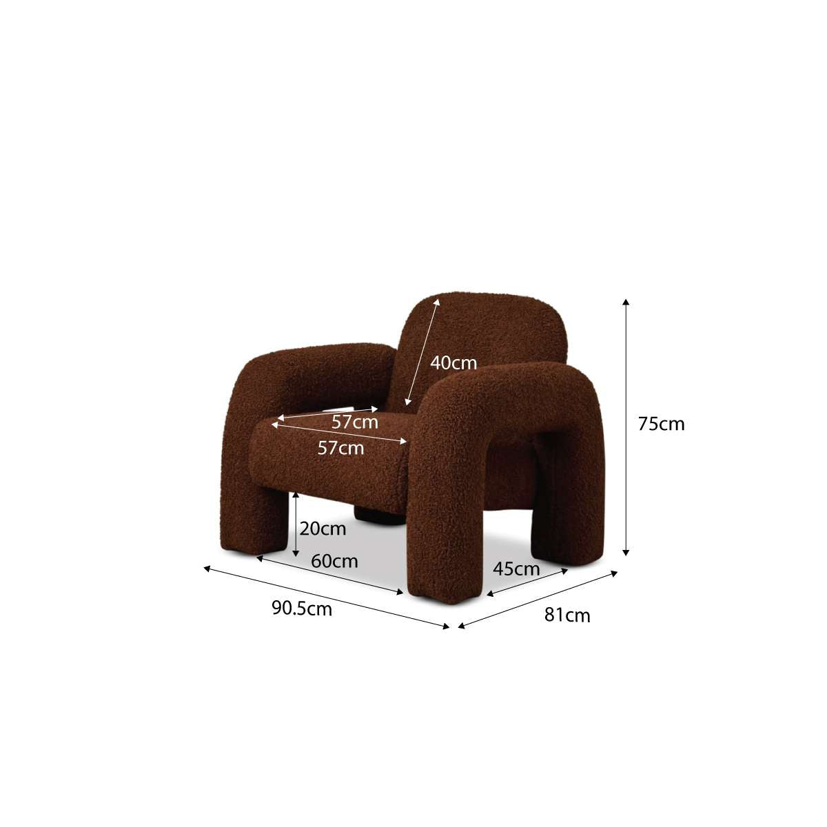 Felix Sherpa Occasional Chair - Chocolate