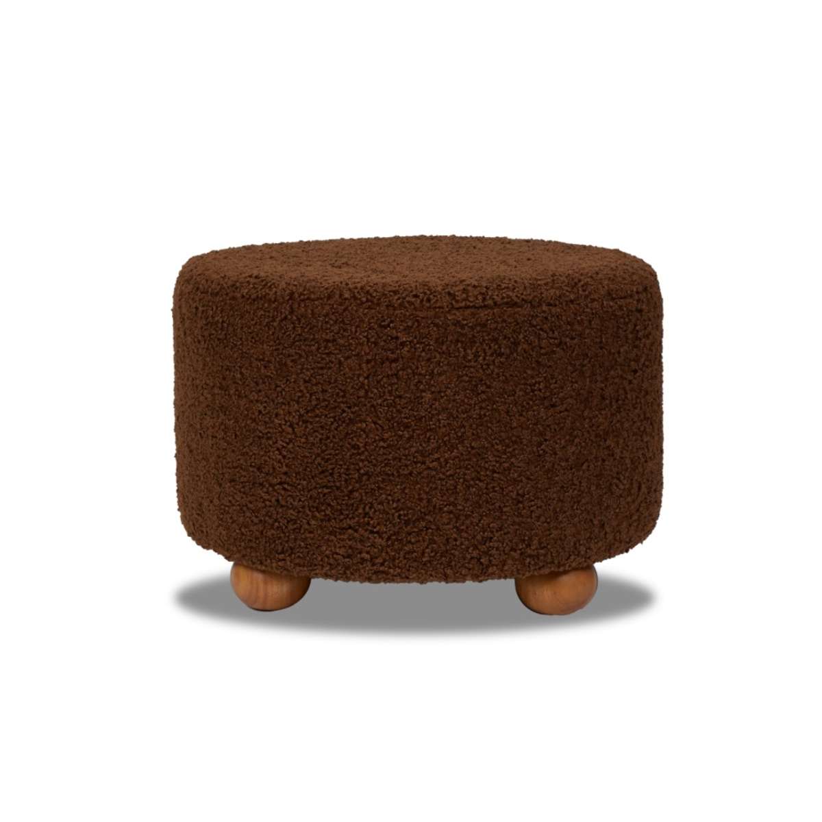 Wren Sherpa Ottoman - Chocolate