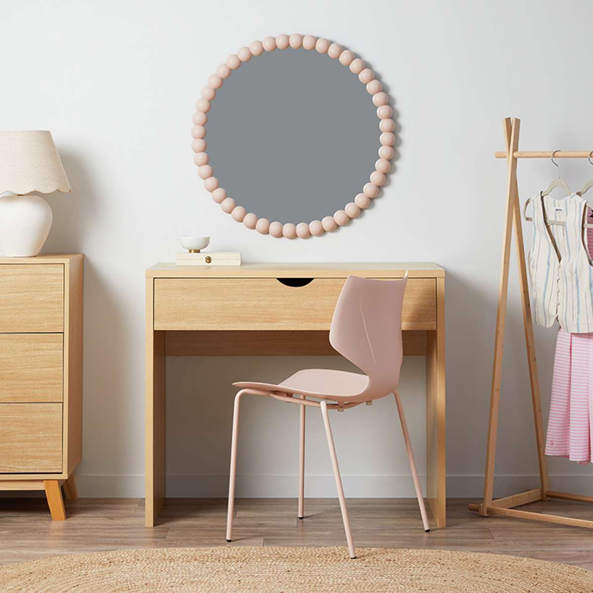 Bobbin Mirror - Round - Pink