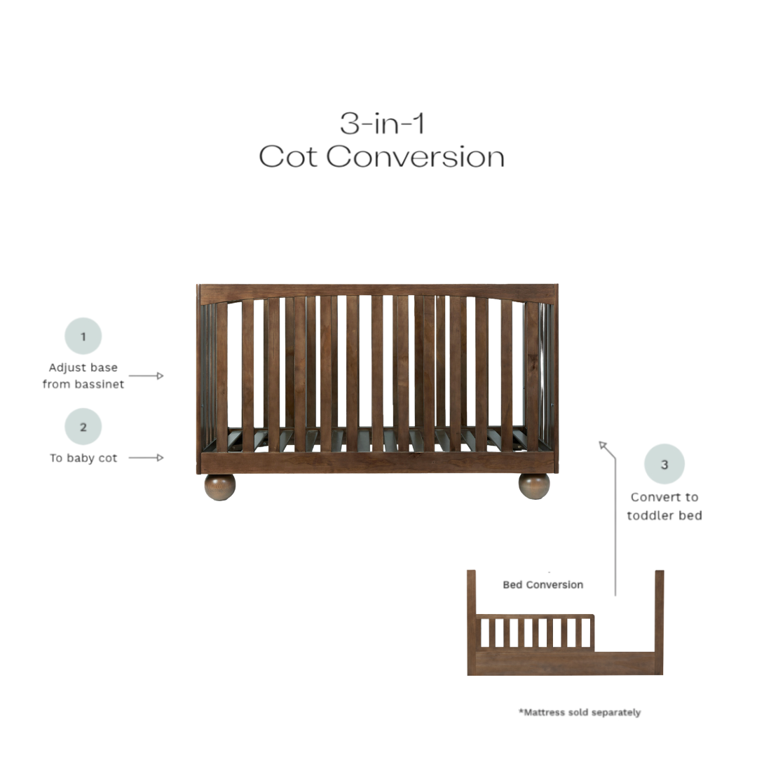 Blake Almond 3-in-1 Conversion Cot Bundle