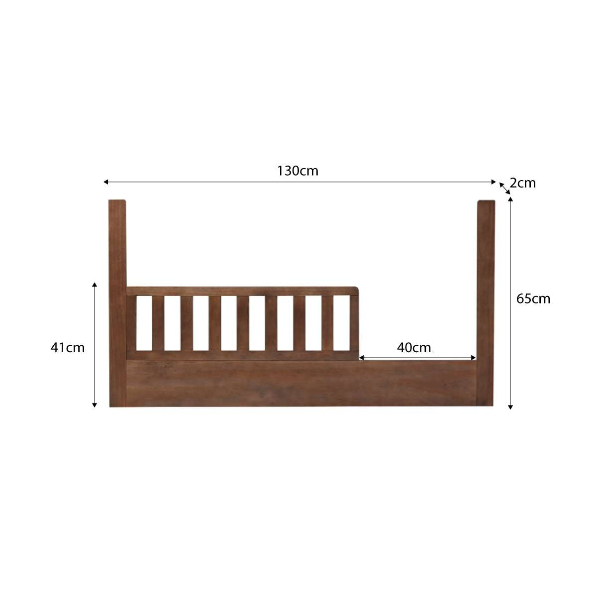 Blake Cot Toddler Bed Half Frame - Almond